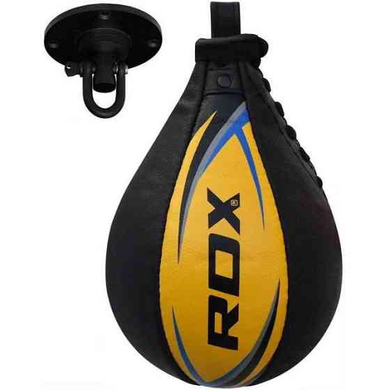 Пневмогруша боксерська RDX 2Y Boxing Speed Ball Leather Multi Yellow/Blue Кам'янське