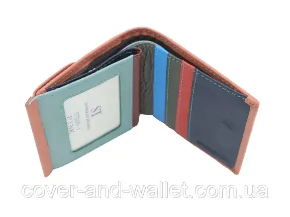 Красивий компактний жіночий гаманець із натуральної шкіри з фіксацією на магніт ST Leather Київ - фото 5