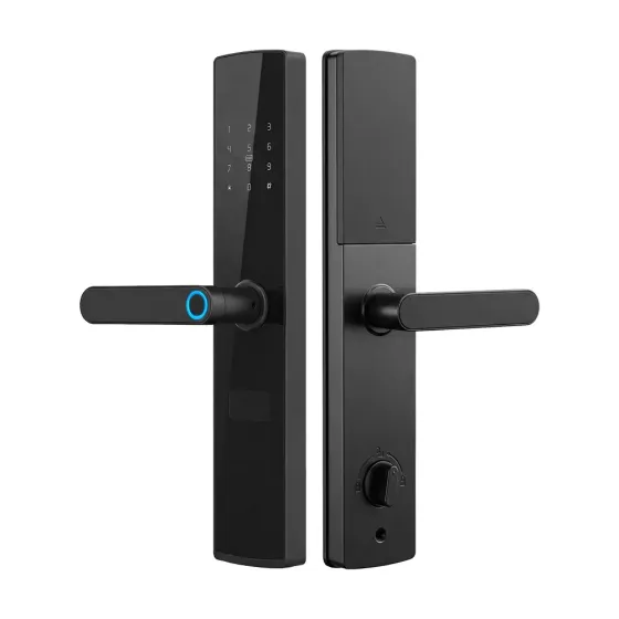 Замок біометричний автономний Trinix TRL-5404BTF Black L/R з Bluetooth, зчитувачем відбитків пальців і карт Mifare (65-00084) Київ