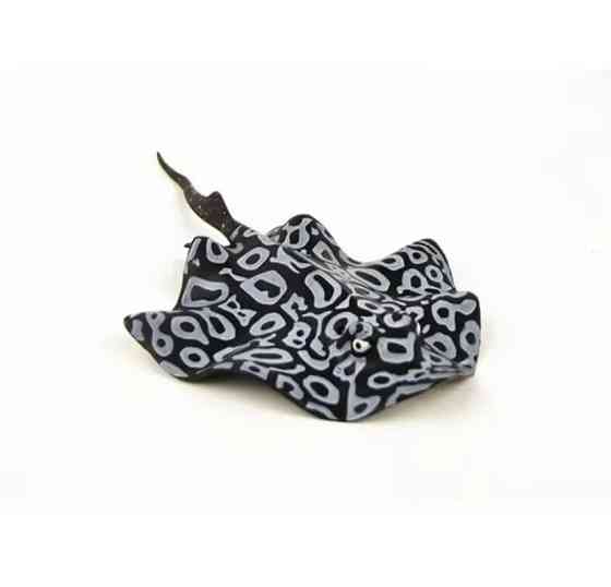 Скат для акваріума штучний силіконовий та люмінесцентний в темноті світяться декор в акваріум розмір 16*9 см чорний Київ