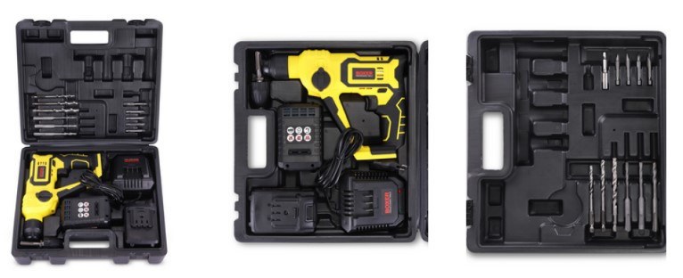 SR-148 Акумуляторний перфоратор SDS+ 2x24 В з м'якою рукояткою, набір свердлів та насадок, кейс Одеса - фото 5