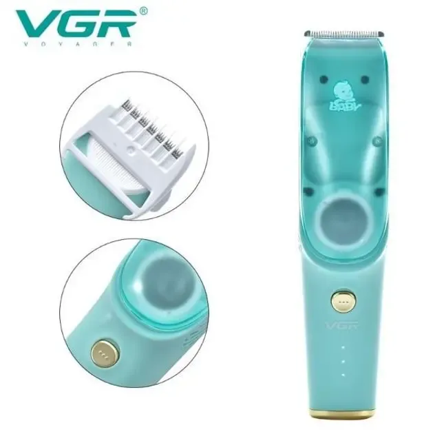 Бесшумная машинка для стрижки детей и младенцев VGR Baby V-151, Беспроводной триммер 3 насадки с вытяжкой Коломыя - изображение 4