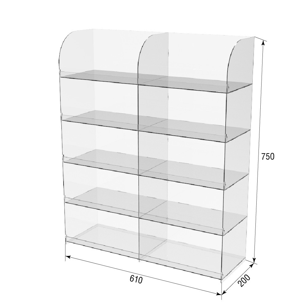 Підставка вітрина EKOSTAR 5 полиць 610х200х750 Київ - фото 3
