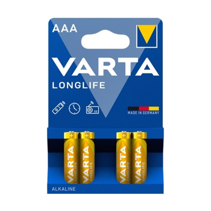 Батарейка VARTA LONGLIFE щелочная AAA LR03 4xBL ALKALINE KOD-5072 Одесса - изображение 1