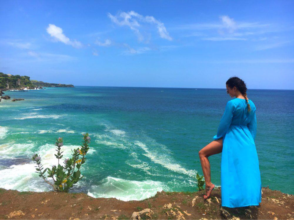 Пляжный халат с рукавами 42 голубой Киев - изображение 3