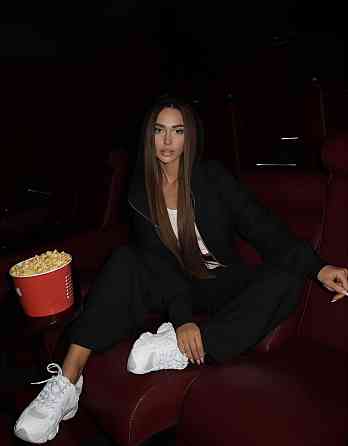 Женский базовый повседневный теплый костюм двойка из трехнитки на флисе Черный, 46/50 Одесса