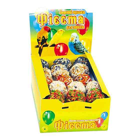 Корм для папуг Фієста ласощі для птахів зернові кульки (30 шт), Лорі Вінниця