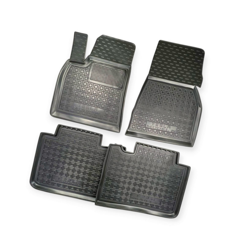 Коврики салона Tesla Model S (2016-) борт 2,5 см, с перемычкой Мукачево - изображение 1