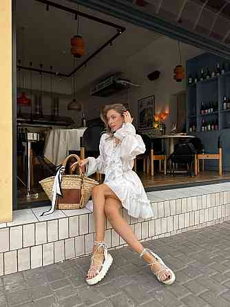 Жіноча приваблива повсякденна сукня креп-шифон Білий Одеса