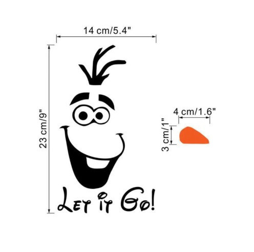 Новогодняя виниловая наклейка Снеговик 23 на 14 см разноцветный Киев - изображение 5