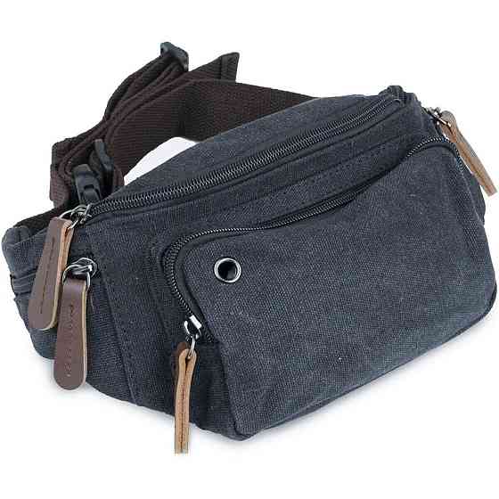 Сумка поясна текстильна Vintage 20085 Чорна Київ