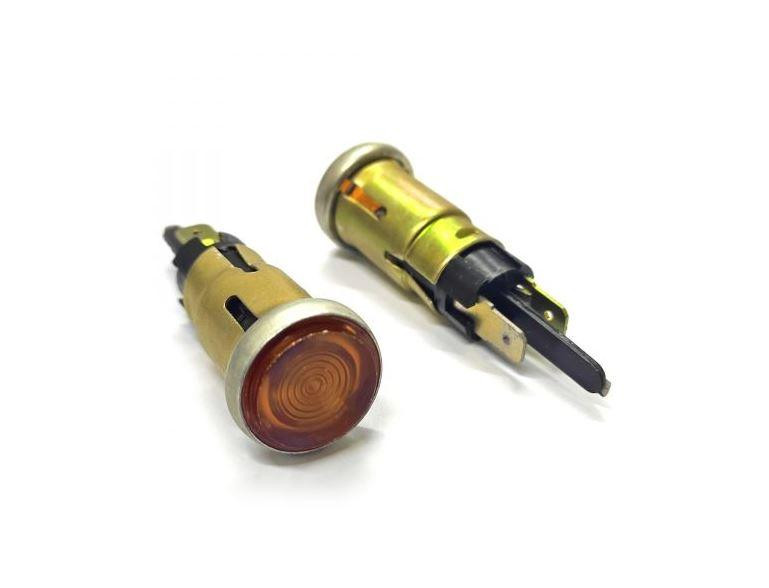 Лампа контрольная (сигнальная) МТЗ 12V глазок желтая в сборе с лампой Харьков - изображение 1