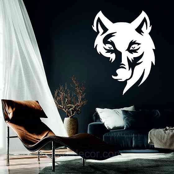 Декоративне настінне Панно «Вовк», Декор на стіну 50*38 см, Білий Київ