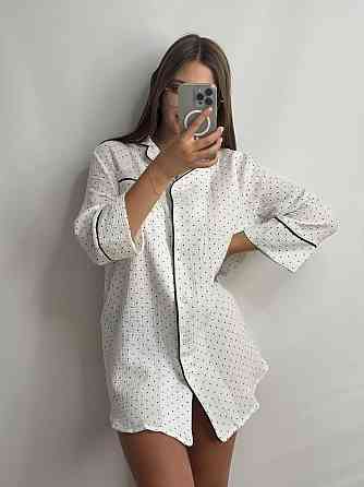 Жіноча муслінова нічна сорочка Чорний горох XL-2XL Харків