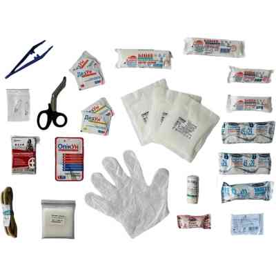 Автомобільна аптечка Poputchik -1 (АМА-1) згідно ДСТУ 3961-2000 футляр м&apos;який червоний 19х8 (02-026-М) Вінниця