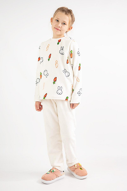 Пижама детская, тёплая для девочки, велсофт, топ Крохатушка одяг Киев - изображение 2