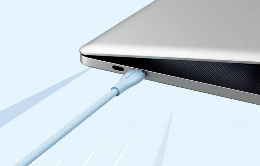 Кабель Vention USB 2.0 C "тато" - C "тато" 5A Cable 1.5M Light Blue Silicone Type TAWSG Одеса - фото 6