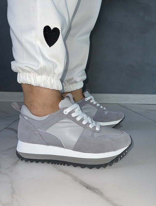 ARLEN Кросівки жіночі ARLEN КК-ЛВ сірі (весна-осінь, шкіра+замша натуральна) (5006) лише 37р. Коломыя - изображение 2