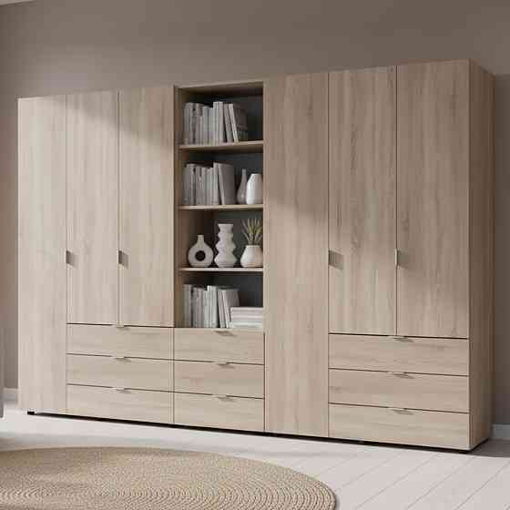 Шкаф для одежды Doros Гелар Дуб сонома 3+3ДСП с пеналом 292.4х49.5х203.4 (DRS-011925) Днепр