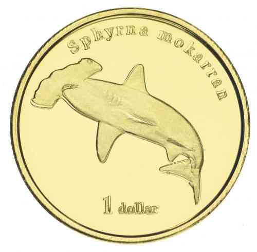 Муреа 1 доллар 2020 UNC Рыба - Акула-молот Полтава