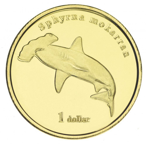 Муреа 1 доллар 2020 UNC Рыба - Акула-молот Полтава - изображение 1