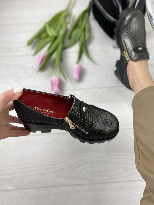 Kluchini Туфлі жіночі KLUCHINI графіт натуральна шкіра платформа 36р.-23см.можуть на 35 бути (3 Коломия - фото 2