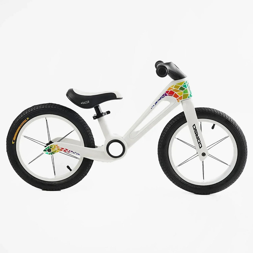 Біговел велобіг CORSO складана нейлонова рама надувні колеса 14 дюймів Білий (NL-19903) Чернігів - фото 4