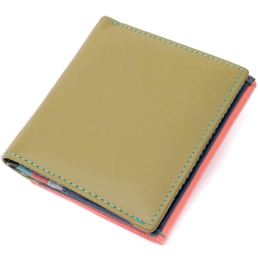 Модний жіночий гаманець з оригінальною монетницею з натуральної шкіри ST Leather 19511 Різнокольоровий Київ - фото 2