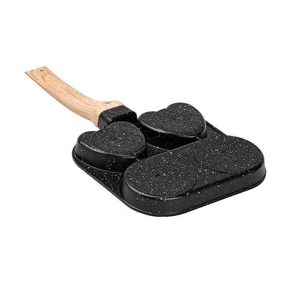 Сковорода квадратна порційна на 3 секції з антипригарним покриттям для всіх плит чорна HP39569B Коломия