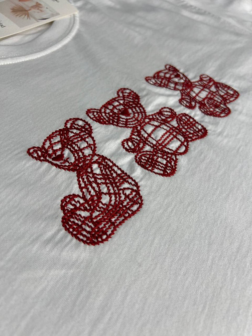 Футболка жіноча Pepper&mint BX24-68 з вишивкою ведмедики біла, білий, L Київ - фото 12