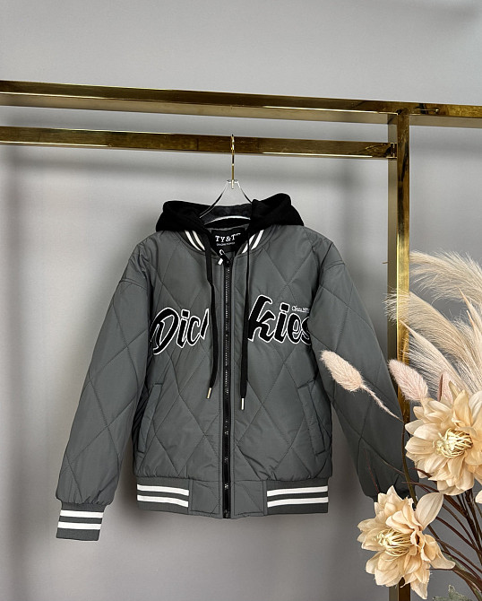 Куртка бомбер серый для мальчиков 122,128,140 Николаев - изображение 1