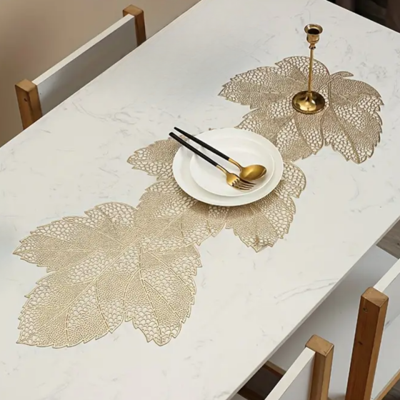 Килимок сервірувальний під гаряче, 91×35см, сервірувальна серветка скатертина золотиста Кам'янець-Подільський