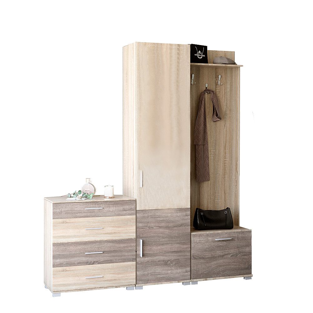 Прихожая Эверест Бриз-2 (3 элемента) сонома + трюфель (DTM-2655) Львов - изображение 2