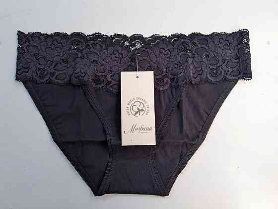 Жіночі трусики Танга з бавовни з мереживним поясом колір Чорний Marsana 01-051 XL Київ