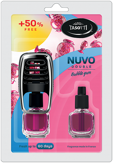 Ароматизатор для авто на обдув "Nuvo" Bubble Gum (Жувальна гумка) з запаскою 8+8мл Tasotti Київ - фото 1