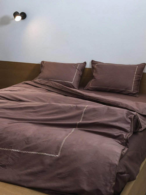 Ecotton Комплект постільної білизни Ecotton Євро з вишивкою та кантом Stucco в чохлі для зберіг Коломия - фото 5