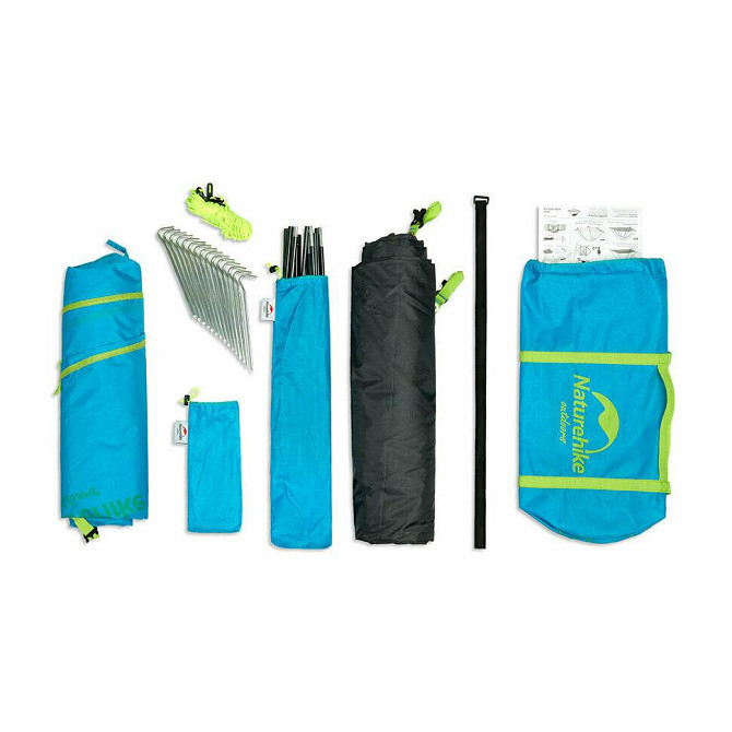 Намет чотиримісний Naturehike P-Series NH18Z044-P, 210T/65D, зелений Киев - изображение 3
