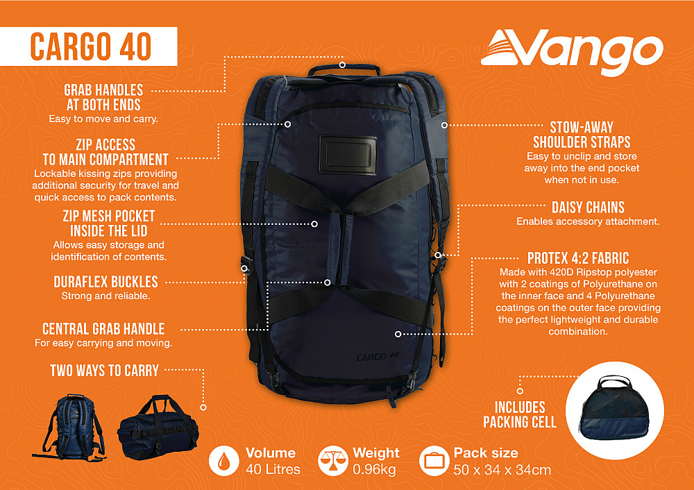 Сумка дорожная Vango Cargo 40 Moonlit Ocean (RUUCARGO0000004) Киев - изображение 8