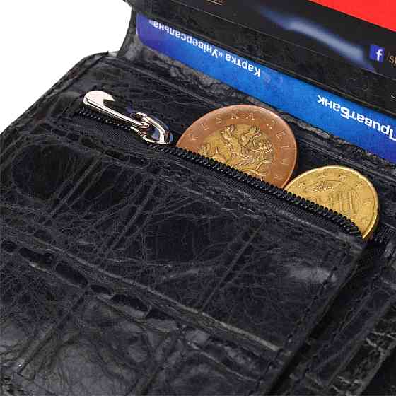 Оригинальное мужское портмоне из натуральной фактурной кожи Черное (CANPELLINI) Киев