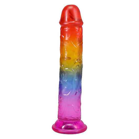 Дилдо Doc Johnson Crystal Jellies - 7 Inch Сlassic Dong - Rainbow Sex Aura Київ