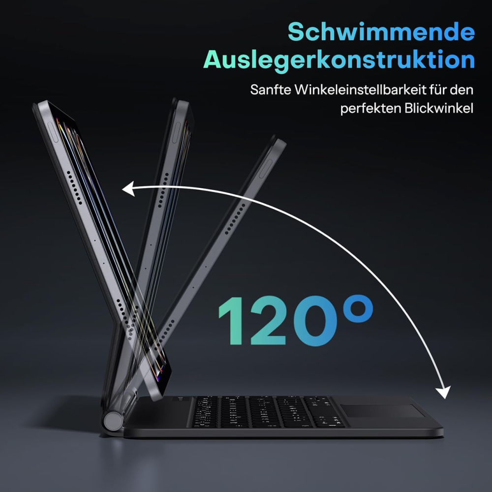 Чехол-клавиатура OMOTON Magic Keyboard для iPad Pro 11 M4 (2024) беспроводная с подсветкой и трекпадом Black Киев - изображение 9
