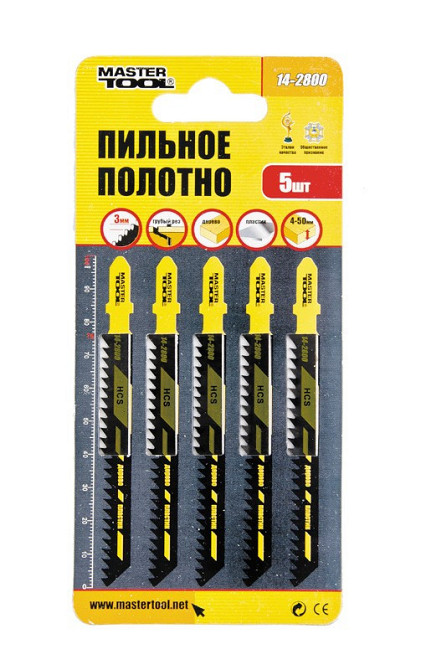 Полотно пиляльне для лобзика MASTERTOOL T111C 5 шт дерево/пластик швидке пряме різання 8TPI/100 мм 14-2800 Рівне - фото 2