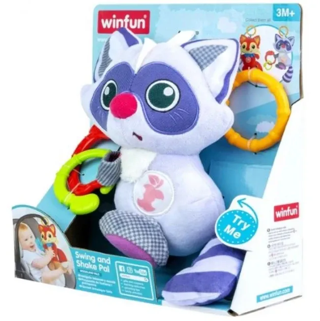 Підвіска м'яка WinFun на коляску WinFun Єнот 18см Сіра (720020-NL) Чернігів - фото 4