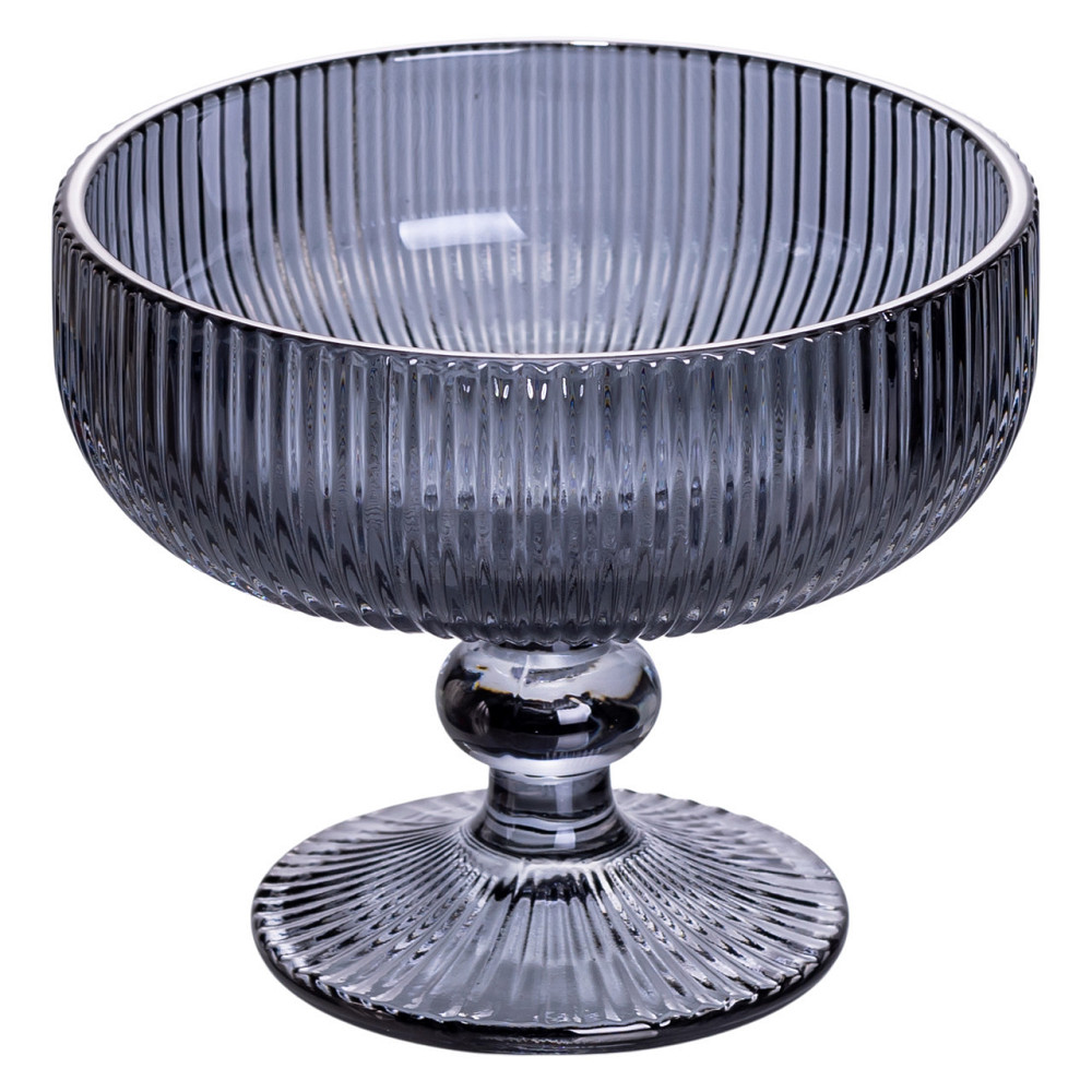 Набір креманок на ніжці 6 шт 400 (мл) скляні креманки для морозива, фруктів, десертів Сірий HP7117G Київ - фото 2