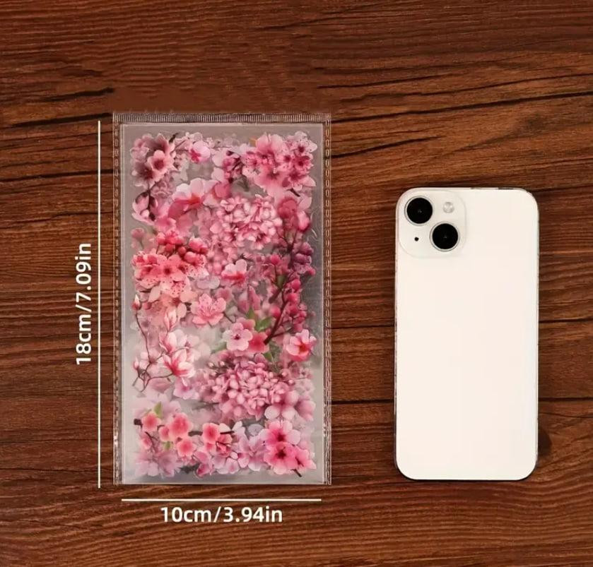 Глянцеві наклейки з квітами сакури, 6 листів, самоклеючі ПВХ-стікери Київ - фото 4