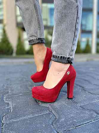 Туфлі жіночі STILLETA червоні еко-замша каблук 11см (D280-J004-4) 35р.36р. Коломия