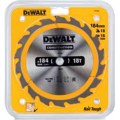 Диск пильний DeWALT СONSTRUCTION, 184 х 16 мм, 18 z, АТВ, 20 градусів (DT1938) Вінниця