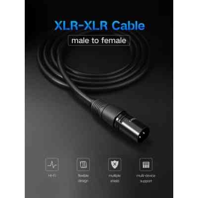 Кабель мультимедійний XLR M to XLR F 3.0m AV130 black Ugreen (20711) Вінниця