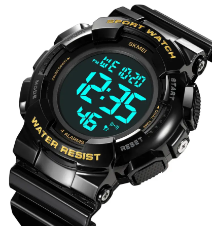 Чоловічий наручний спортивний годинник Skmei 2081 Чорний з золотом /Чорний Київ