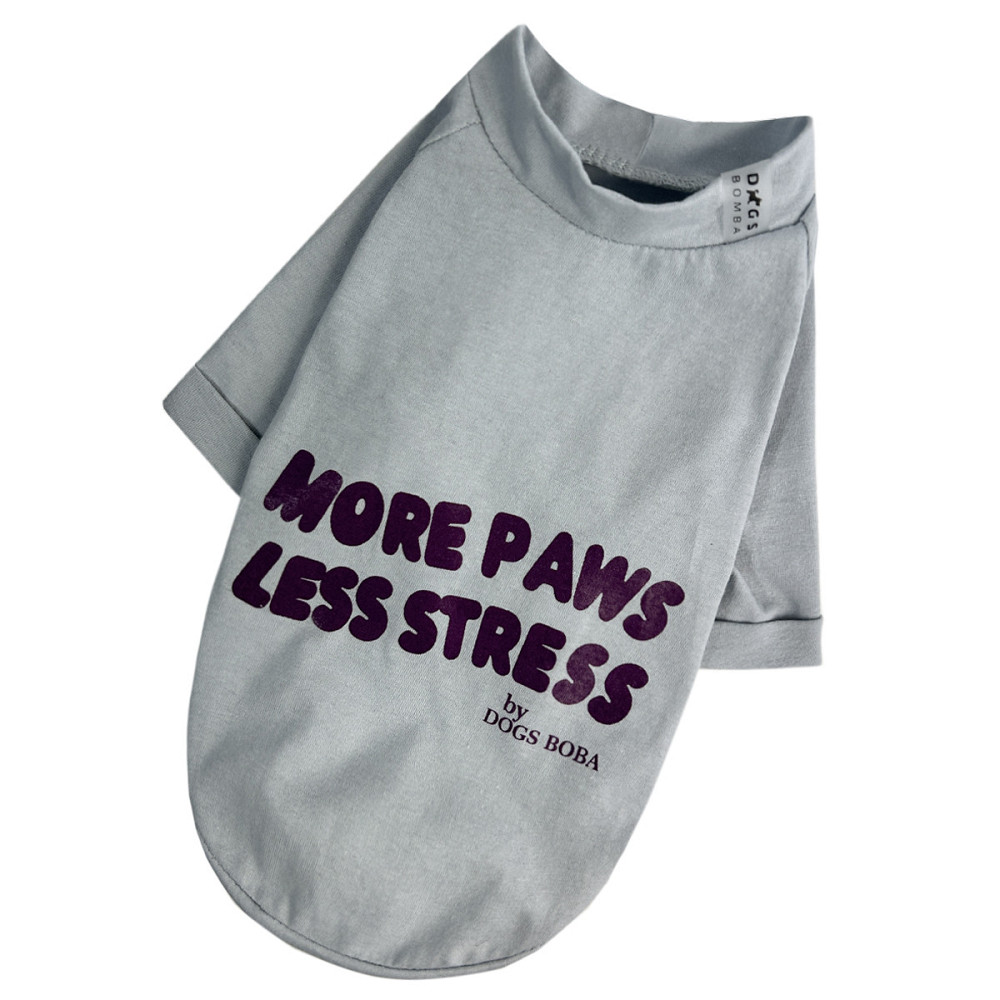 Футболка для собак хлопок Dogs Bomba Less Stress унисекс серая 6 Одесса - изображение 2